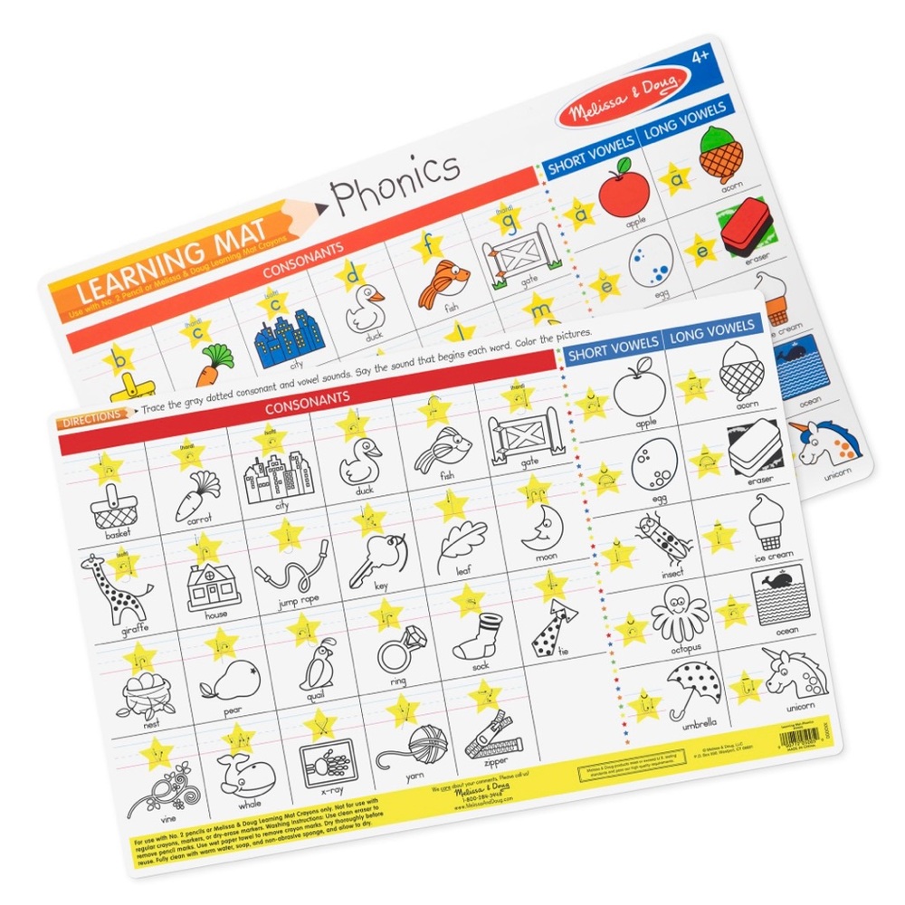 NWOT Melissa & Doug write-a-mat PHONICS